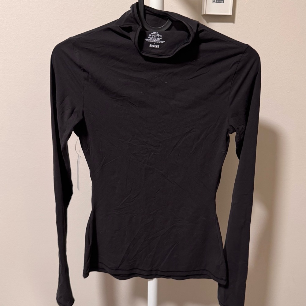 Skims black mock neck long sleeve